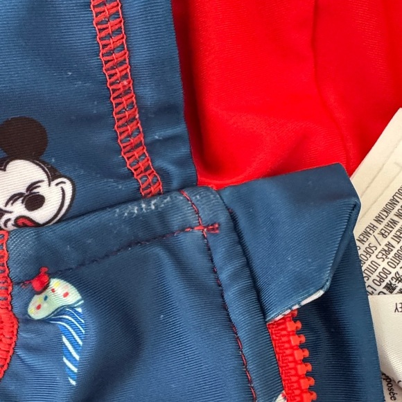 Disney Blue and Red Hooded One Piece Mickey Mouse infant - Picture 7 of 8